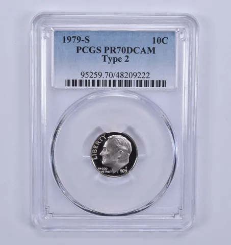 1979-S Roosevelt Dime Type 2 PR70 DCAM PCGS Blue Label