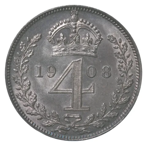 1908 Great Britain 4 Pence Maundy *8415