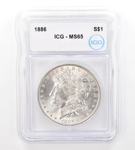 1886 Morgan Silver Dollar MS65 ICG Beautiful Tone Reverse *7365