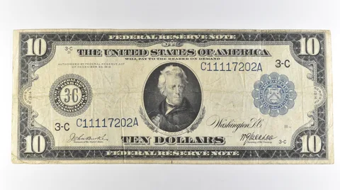 1914 $10 Philadelphia PA FRN Large Note Blue Seal *3095