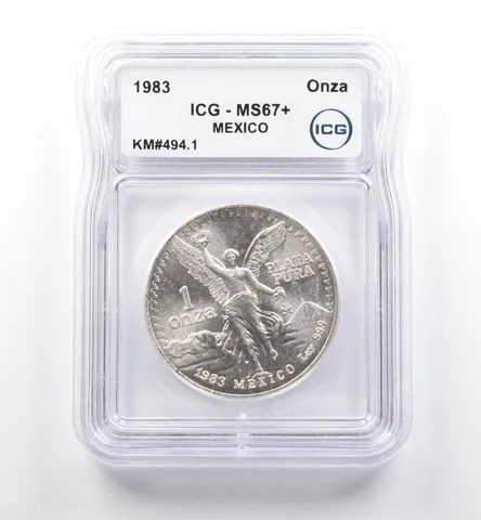 1983 Mo Mexico 1 Onza Silver Libertad KM#494.1 MS67+ ICG *7513