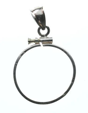Sterling Silver 7.9 MM Coin Bezel Pendant Frame Edge *2359