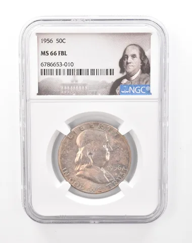 1956 Franklin Half Dollar MS66 FBL NGC Beautiful Tone *7495