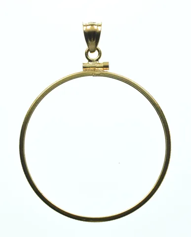 14K Gold Filled 34.3 MM Coin Bezel Pendant Frame Edge *2411