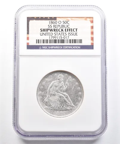 1860-O Seated Liberty Half Dollar SS Republic US Issue Shipwreck NGC *7409