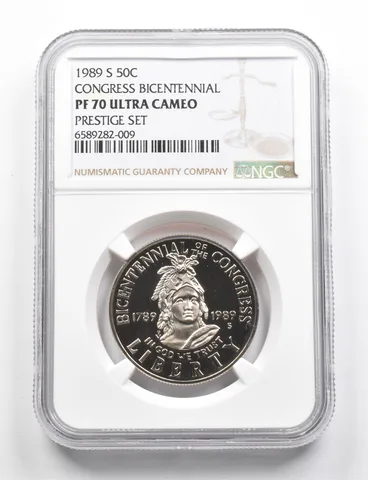 PF70 UCAM 1989-S Congress Commemorative Half Dollar Prestige Set NGC a9831