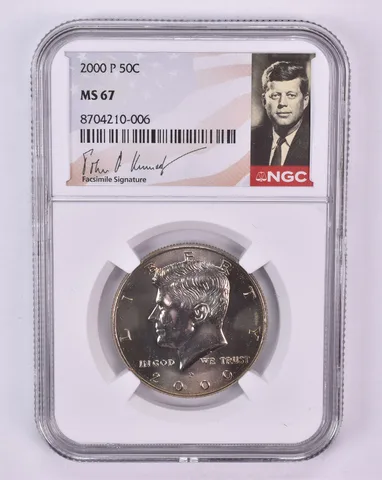 2000-P Kennedy Half Dollar MS67 NGC Signature Label
