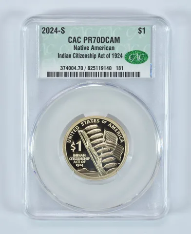 2024-S Sacagawea $1 Indian Citizenship Act PR70 DCAM CAC CACg
