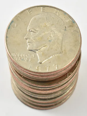 (20) 1977-D AU/BU/Unc Eisenhower Ike Dollar Clad Roll Lot