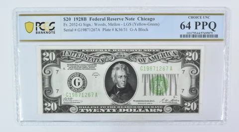 1928 B $20 Chicago IL FRN Fr#2052-G Choice Unc 64 PPQ PCGS *5988