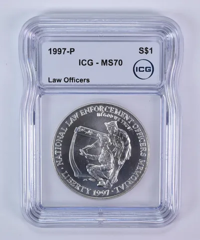 1997-P Law Enforcement Commemorative Silver Dollar MS70 ICG