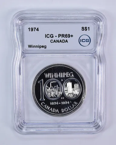 1974 Canada 1 Dollar Silver Winnipeg PR69+ ICG