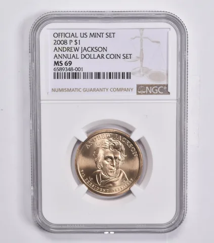 2008-P Presidential $1 Andrew Jackson Annual Set MS69 NGC US Mint