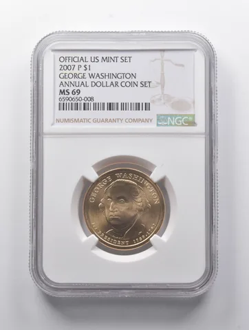 MS69 2007-P George Washington Presidential $1 Annual Dollar Coin Set NGC *9027