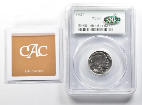 1937 Indian Head Buffalo Nickel MS66 PCGS OGH Gold 2.1 Holder CAC *8441