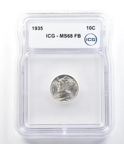 1935 Mercury Dime MS68 FB ICG *6288