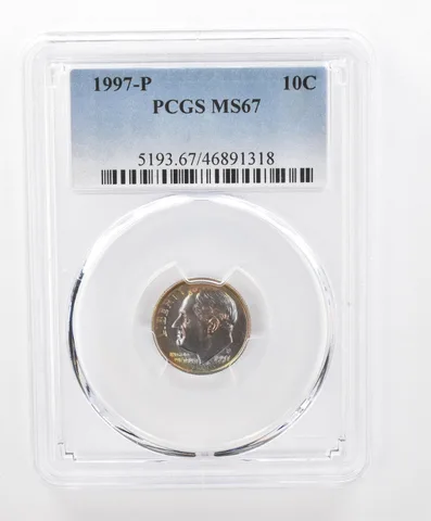 1997-P Roosevelt Dime MS67 PCGS Beautiful Tone *2788