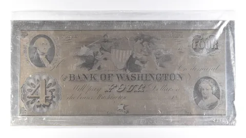 1800s $4 Washington Bank American Banknote Company 154g Silver Bar *4658