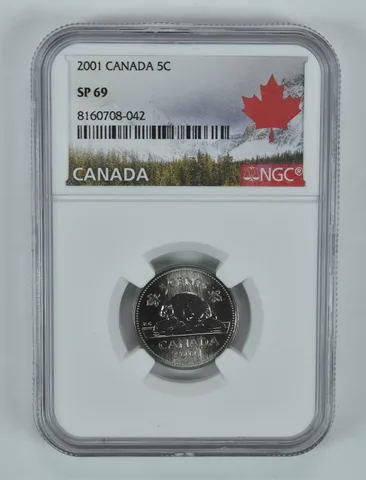 2001 Canada 5 Cents Beaver SP69 NGC Canada Label