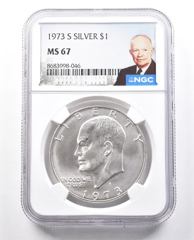1973-S Eisenhower $1 Silver MS67 NGC Special Label