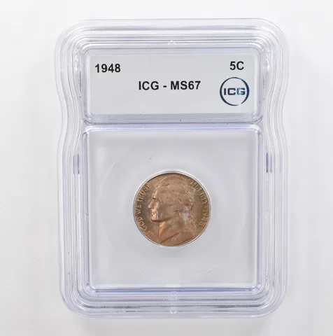 1948 Jefferson Nickel MS67 ICG Beautiful Tone *5329