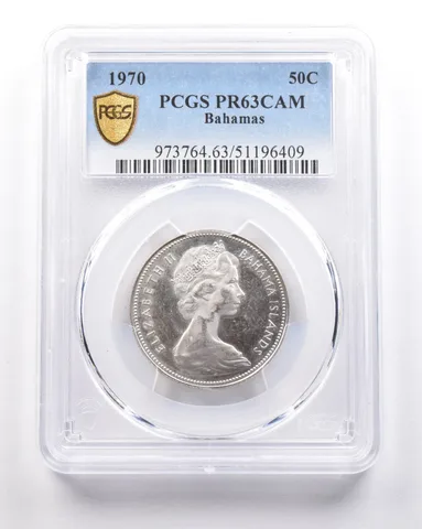 1970 Bahamas 50 Cents PR63 CAM PCGS Insane Color *5382
