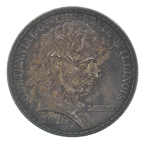 1918 Illinois Commemorative Half Dollar Beautiful Tone *9559