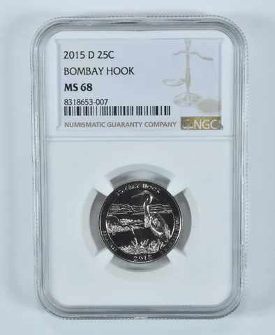 2015-D Washington Quarter Bombay Hook America The Beautiful MS68 NGC
