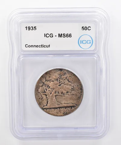 1935 Connecticut Commemorative Half Dollar MS66 ICG Beautiful Tone a0260