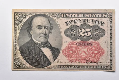 1874-G 25 Cents United States Fractional Currency a9542