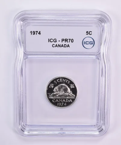 1974 Canada 5 Cents PR70 ICG
