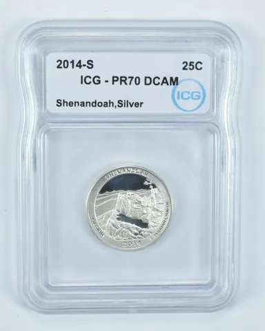 2014-S Washington Quarter Silver Shenandoah ATB PR70 DCAM ICG