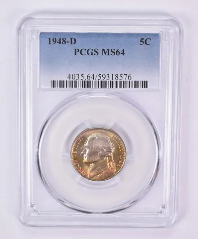 1948-D Jefferson Nickel MS64 PCGS Beautiful Tone *1166