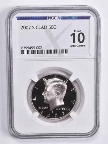 2007-S Kennedy Half Dollar CLAD Proof 10 UCAM NGC X NGC