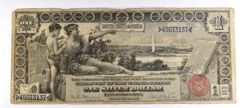 1896 $1 Silver Certificate Large Note Red Seal *1579