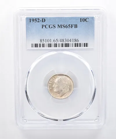 1952-D Roosevelt Dime MS65 FB PCGS Beautiful Tone *8387