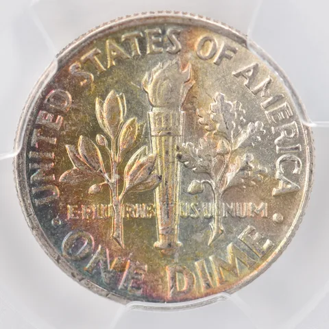 1964 Roosevelt Dime AU58 PCGS Beautiful Tone *0802