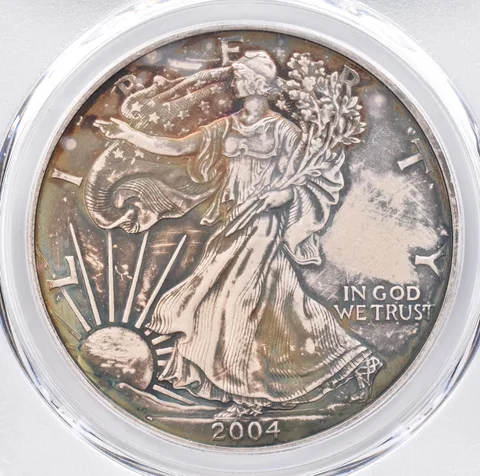 2004 American Silver Eagle MS65 PCGS Beautiful Tone *1470
