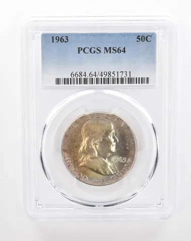 1963 Franklin Half Dollar MS64 PCGS Beautiful Tone *2886