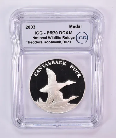 2003 National Wildlife Refuge Silver Medal Duck PR70 DCAM ICG