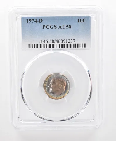 1974-D Roosevelt Dime AU58 PCGS Beautiful Tone *2790