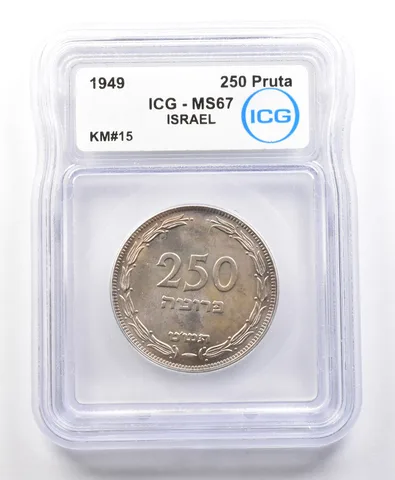 1949 Israel 250 Pruta KM#15 MS67 ICG *4196