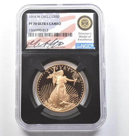 1994-W $50 American Gold Eagle Miles Standish 1 Oz Gold PF70 UCAM NGC *9492