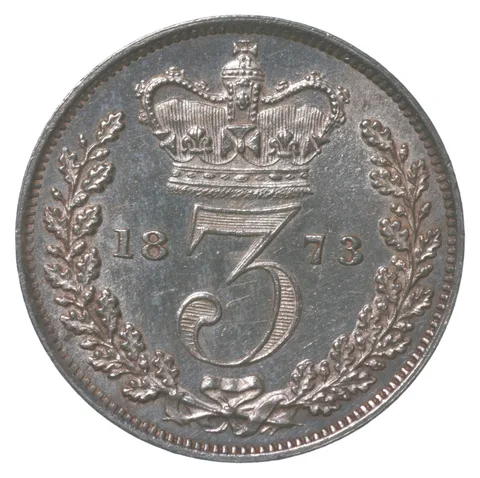 1873 Great Britain 3 Pence Maundy *8412