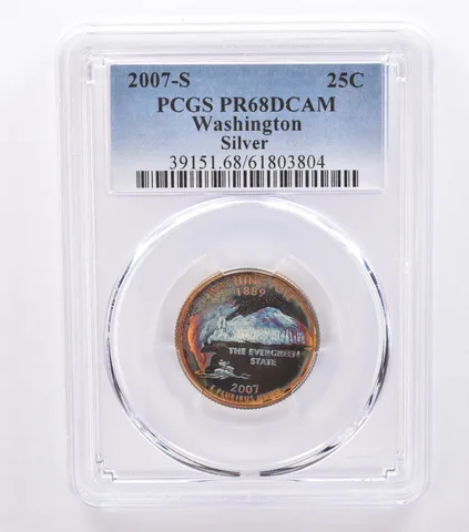 2007-S Washington State Quarter Washington Silver PR68 DCAM PCGS Nice Tone *8777