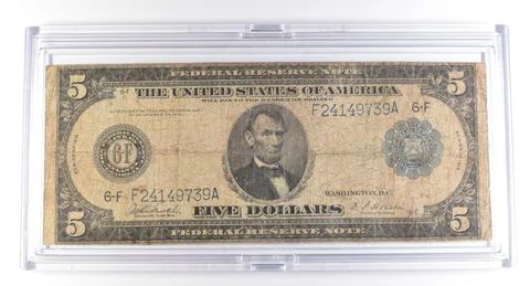 1914 $5 Atlanta GA FRN Large Note Blue Seal *2758