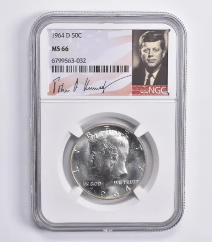 1964-D Kennedy Half Dollar 50c MS66 NGC Special Lbl