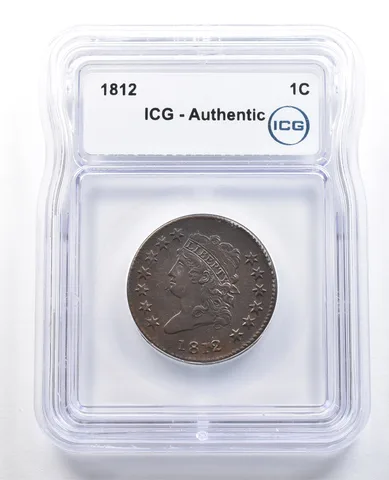 1812 Classic Head Large Cent Authentic ICG *4851