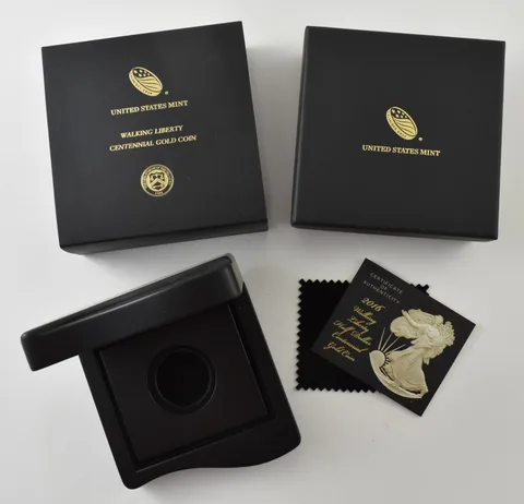 OGP 2016-W 50c GOLD Walking Liberty Centennial BOX & COA - NO COIN