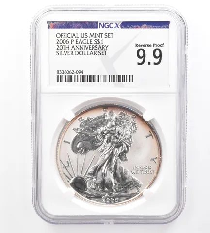 2006-P Silver Eagle Silver Dollar Set Reverse PF 9.9 NGC X Peripheral Tone *1737